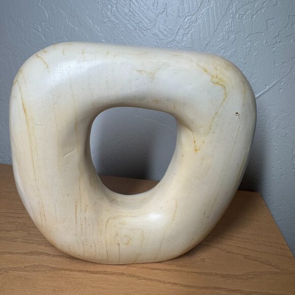 Threshold designed with Studio McGee Modern Teak Wood Sculpture White NEW‎ - Picture 5 of 9